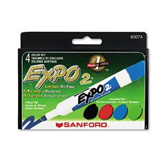 Childrens Toyshop  Toys : Dry-Erase Marker, Low Odor, Chisel Tip, 4-Color/Set SAN80074