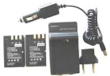 Nextop-2 Packs Nikon type EN-EL9 Brand New 1800mAh Li-ion REPLACEMENT Batteries + Compatible Wall & Car Charger (FREE European Adaptor) for Nikon D40, D40x, D60