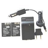 Nextop-2 Packs Nikon type EN-EL9 Brand New 1800mAh Li-ion REPLACEMENT Batteries + Compatible Wall & Car Charger (FREE European Adaptor) for Nikon D40, D40x, D60