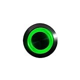 mod/smart Green Illuminated Bulgin Style Momentary Vandal Switch - 22mm -Black Housing - Ring Illumination