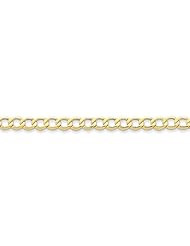10k 6.0mm Semi-Solid Curb Link Chain, Size 7