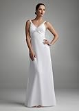 IMAGE OF David's Bridal Beaded Tank Sleek Chiffon Gown Style 231M09330, Ivory, 12