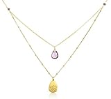 Satya Jewelry Gold Plate Amethyst Contentment Necklace