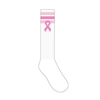 Pink Ribbon Breast Cancer Awareness Knee High Socks Great for Sports Teams Fundraising Relay for Life Walk Survivor (Style 13)