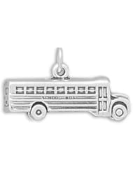 School Bus Sterling Silver Charm, Made in the USA