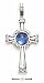 image 0 - Sterling Silver Russian Cross With Blue Crystal Ball