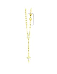 Rosary Necklace Beautifully Crafted in 14K Gold Bonded / Yellow Gold Over Silver - SKU: GB 003-06