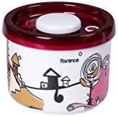 Arsto Colorful Vacuum Sealing Bone Porcelain Canister and Storage Tank Press Type with Lid,850ml