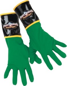 Power Ranger Green Gloves Costume Accessory