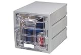 6 Tier Plastic Lockers With Clear Door - Flat Top 12 X 15 X 12 Gray