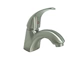 IMAGE OF Designer Single Lever RV Lavatory Faucet - Brushed Satin Nickel Finish - Replacement RV Bathroom Faucet for Travel Trailers, 5th Wheels, Motorhomes