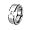 High Polished Titanium Ring With Black Edges and Princess Cut Cubic Zirconia