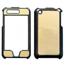 Fits Apple iPhone 3G Cell Phone Snap on Protector Faceplate Cover Housing Case - Executive Gold Metal