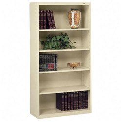 Welded Bookcases, 5 Shelves, 34-1/2x13-1/2x66, Putty