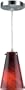 Lite Source LS-1737 Fedora Pendant Lamp, Polished Steel with Red And Black Glass Shade