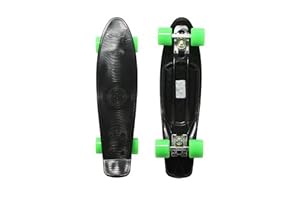 Stereo Vinyl Cruiser Plastic Complete Skateboard (Black, 22.5x6-Inch)