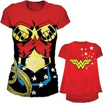 Juniors DC Comics Wonder Woman Costume and Cape T-shirt