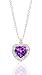 STUNNING 1.75 TCW GENUINE AMETHYST & DIAMOND 14K HEART PENDANT