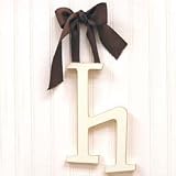Wooden Hanging h: Green Polka Dot Ribbon