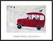 Art Poster Metal Framed Print - Red Bus - Artist: Annora Spence- Poster Size: 23 X 31