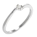 9ct White Gold Ladies Twist Solitaire Diamond Ring