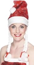 santa hat + plaits,glitter snowflakes.cd