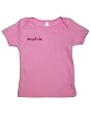 Embroidered Girls Pink Short Sleeve Infant Baby Rib Lap Tee