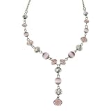 Tanzanite Bead Crystal Ball Drop Necklace