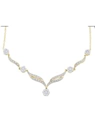 0.76ctw Round Diamond Flower Necklace