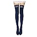 FUNOC Women's Lace Top Opaque Thigh High Stockings