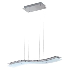 Eglo 88206A News, Nickel Frosted Opal, 8-Light Pendant Light Fixture by Eglo