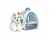 Plush Maltese in Blue Dog House 9