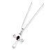 Jewelry : Sterling Silver Ruby Cross Necklace with 18 inch Sterling Silver Chain