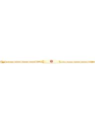 14K Gold Red Enamel Childrens Medical Bracelet XM422-6
