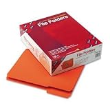 Smead 12534 Smead File Folders, 1/3 Cut, 2-Ply Top Tab, Letter, 11-Pt, Orange, 100/Box