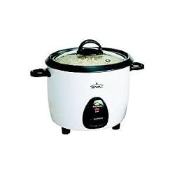 Rival RC101 10-Cup (Cooked) Rice Cooker with Steaming Basket, White/Black