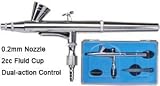 0.2 mm Dual Action Airbrush Kit with 200 Nail Stencil Designs