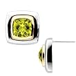 14K Two-Tone Gold Peridot Earrings
