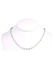 14k Gold Vermeil Blue Zircon Faceted Beaded Chain Link Necklace