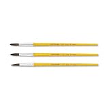 Size 8 Round Camel Hair Blend Watercolor Brush, Plastic Handle, Three per Pack