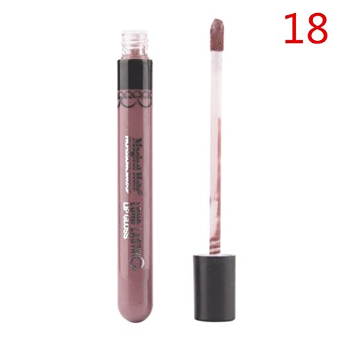 Sankuwen Lip Gloss Lipstick Matte Velvet Waterproof Super Long Lasting Not Fade (#18)