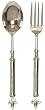 Decorative Salad Server Set With Fleur De Lis Handles