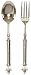 Decorative Salad Server Set With Fleur De Lis Handles