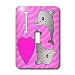 Janna Salak Designs Under the Sea - I Love Dolphins Pink - Light Switch Covers - single toggle switch