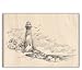 Rubber Stamp with Wood Handle - Lighthouse