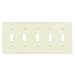 Levin 78023 5Gang Toggle Device Switch Wallplate Stard Size Thermoset Device Mount Light Almond