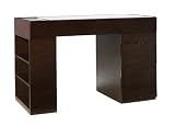 Review Amazon BLO303-COS / Pinzon Geary Glass-Top Desk, Cosmo