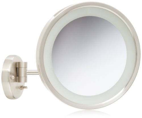 Jerdon HL1016NL 9.5-Inch LED Halo Lighted Wall Mount Mirror with 5x Magnification, 16-Inch Extension, Nickel Finish Jerdon HL1016NL 9.5-Inch LED Halo Lighted Wall Mount Mirror with 5x Magnification, 16-Inch Extension, Nickel Finish