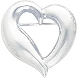 Rhodium Plated Heart Pin