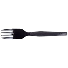 Dixie FM527 Medium Weight Polystyrene Fork, 6.31" Length, Black (Case of 2,000)